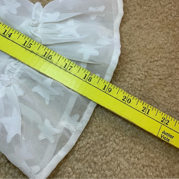 Club Z Collection White Sheer Star Beach Cover- Up - Sz M - Picture 14 of 16